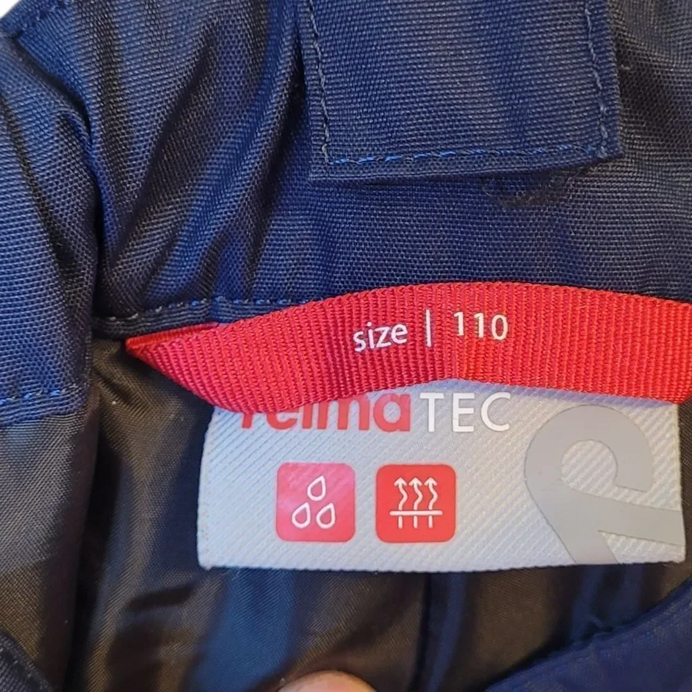 Reima Tec Kid's Navy Blue Snow Pants Overall Bibs Size 11